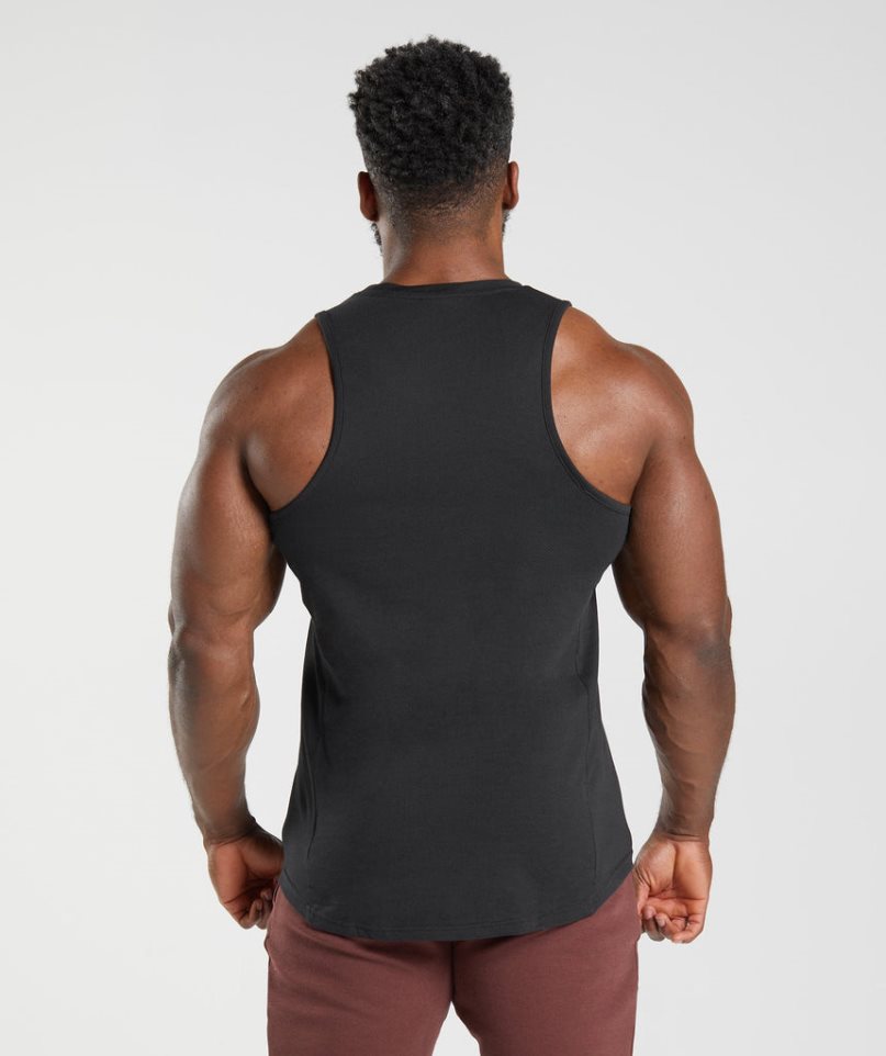 Men's Gymshark React Tanks Black | CA N6310A